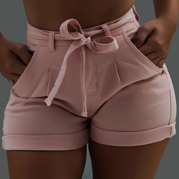 Short en Jean Délavé avec Ceinture