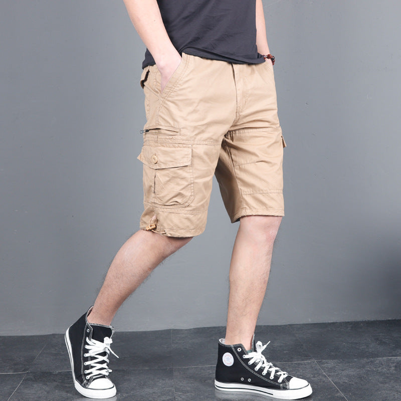 Short cargo en coton pour homme Léger, ample, multi-poches et tendance, disponible en grandes tailles