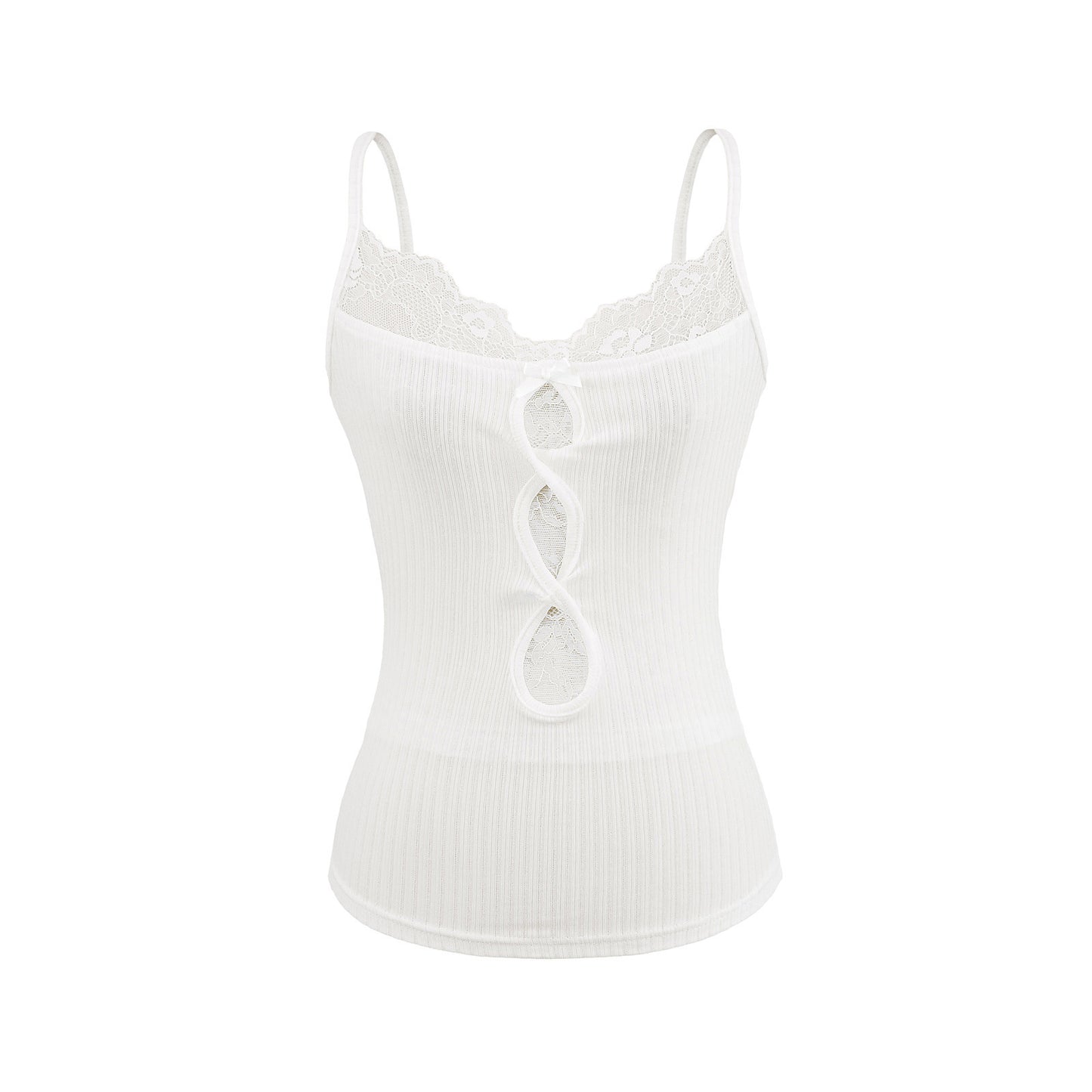Casual Lace Stitching Twist Short Small Sling Vest