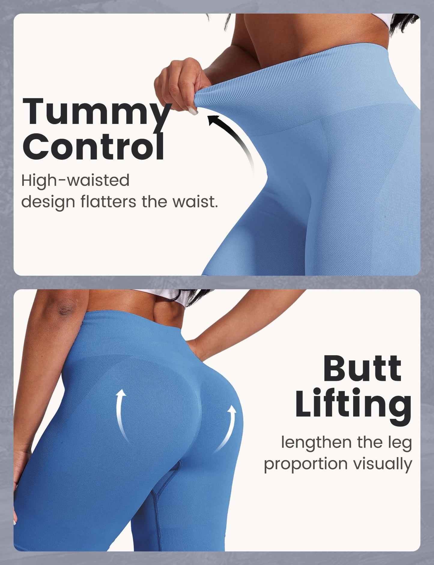 Workout Shorts For Women, Seamless High Waist Tummy Control Biker Gym Yoga Butt Lifting Athletic