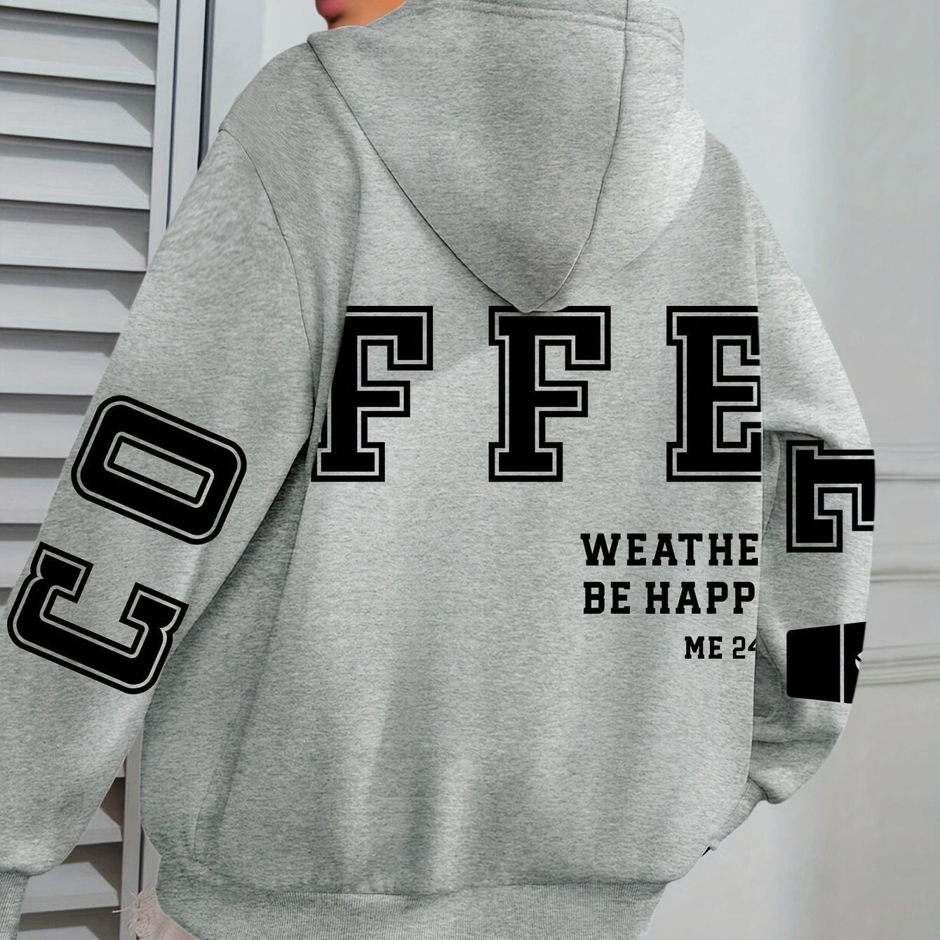 Sweat à capuche imprimé "COFFEE" style européen Casual & tendance