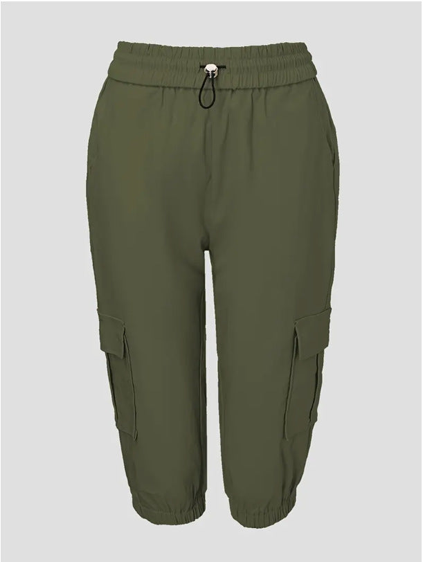 Pantalon Cargo Femme 7/8 Style Urbain avec Poches Multiples