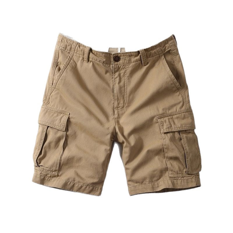 Short cargo homme, coupe droite tendance, pantalon court d'été décontracté et ample.