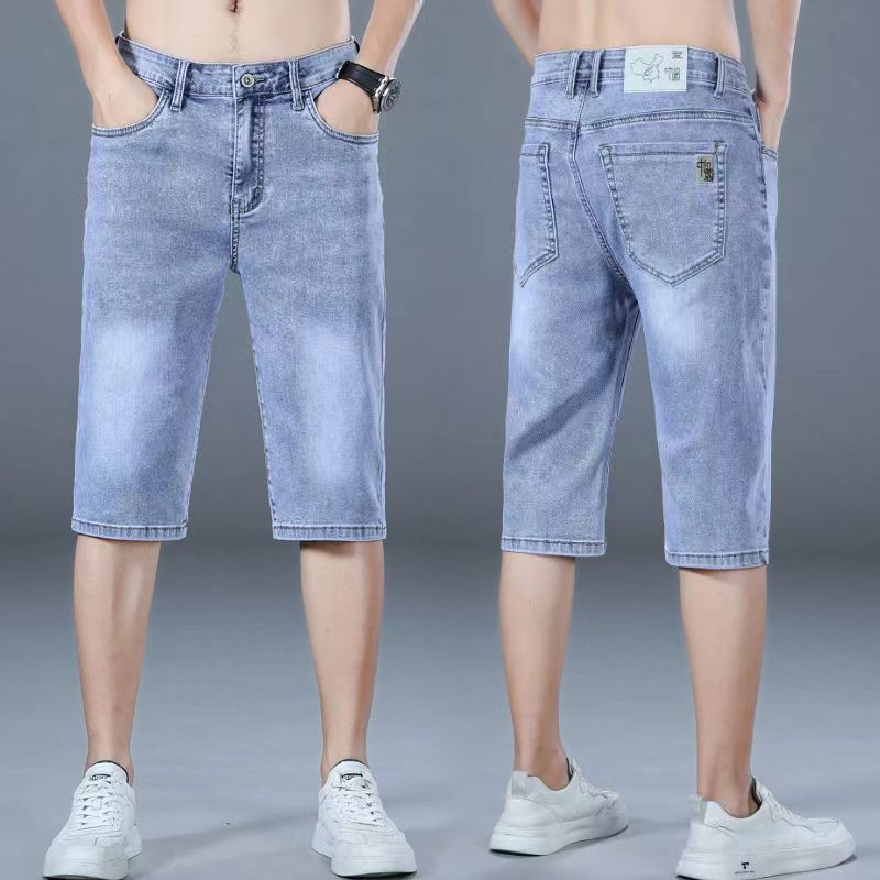 Short en jean pour homme Coupe droite et ample, style décontracté et polyvalent