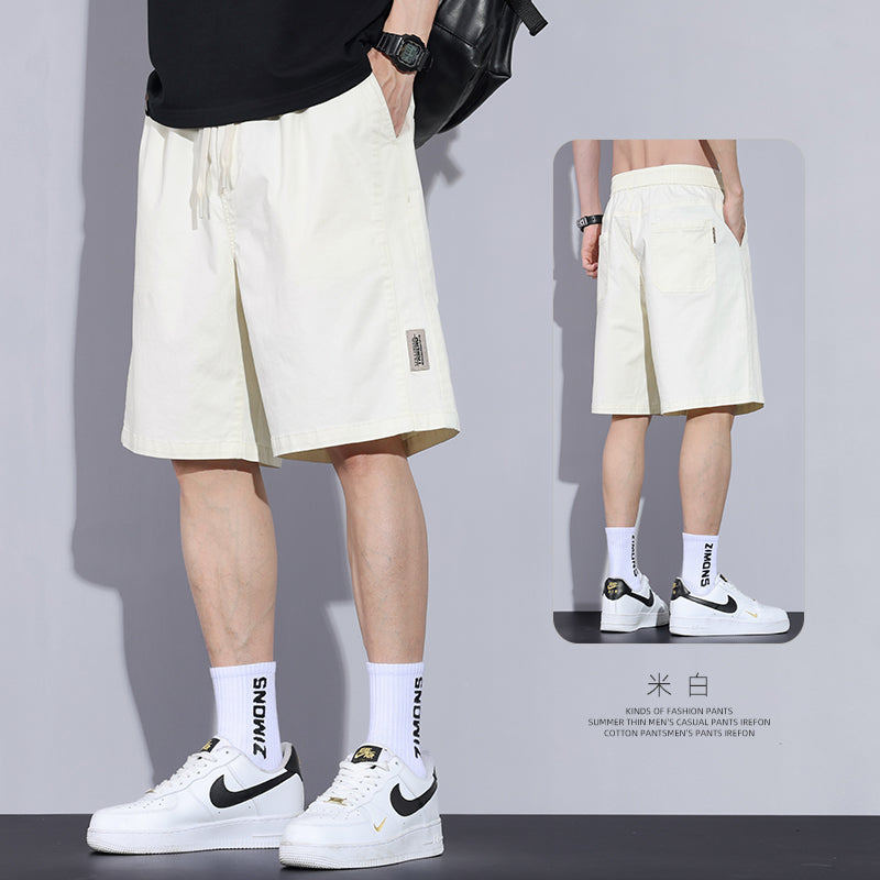 Short en coton pour homme Léger, coupe ample et droite, style décontracté et sportif avec taille élastique