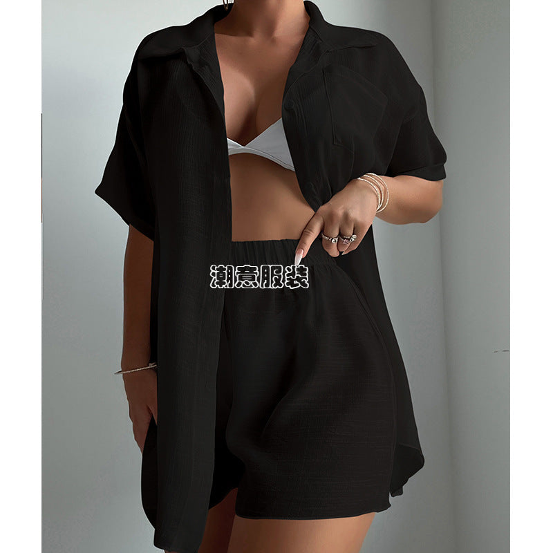 Ensemble de Plage Décontracté Chemise Légère & Short