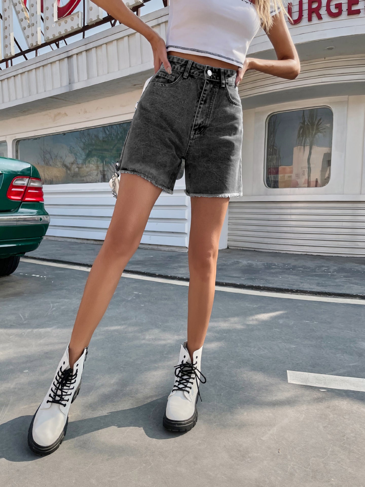 Short en Jean Femme Taille Haute Style Décontracté & Tendance