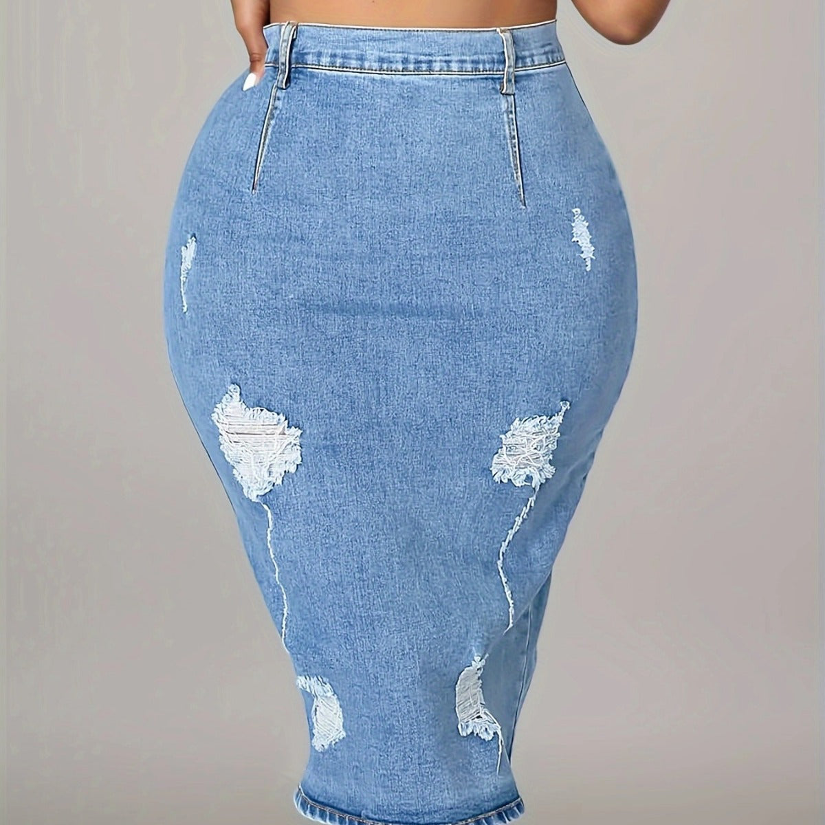 Jupe en Jean Claire Coupe Slim & Fente Discrète