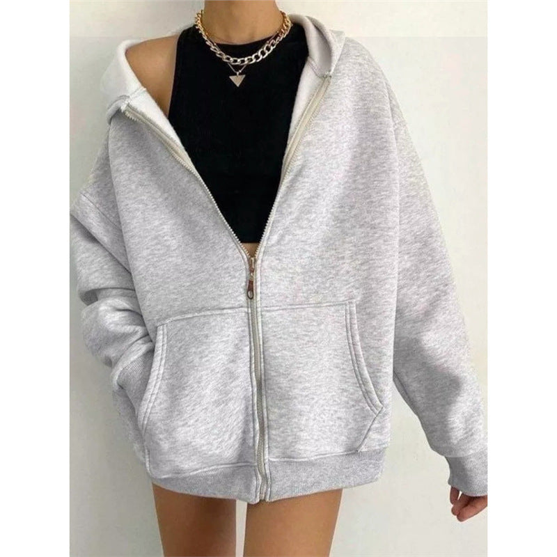 Veste sweat à capuche zippée pour femme Nouveau modèle tendance, coupe confortable, parfaite pour la mi-saison