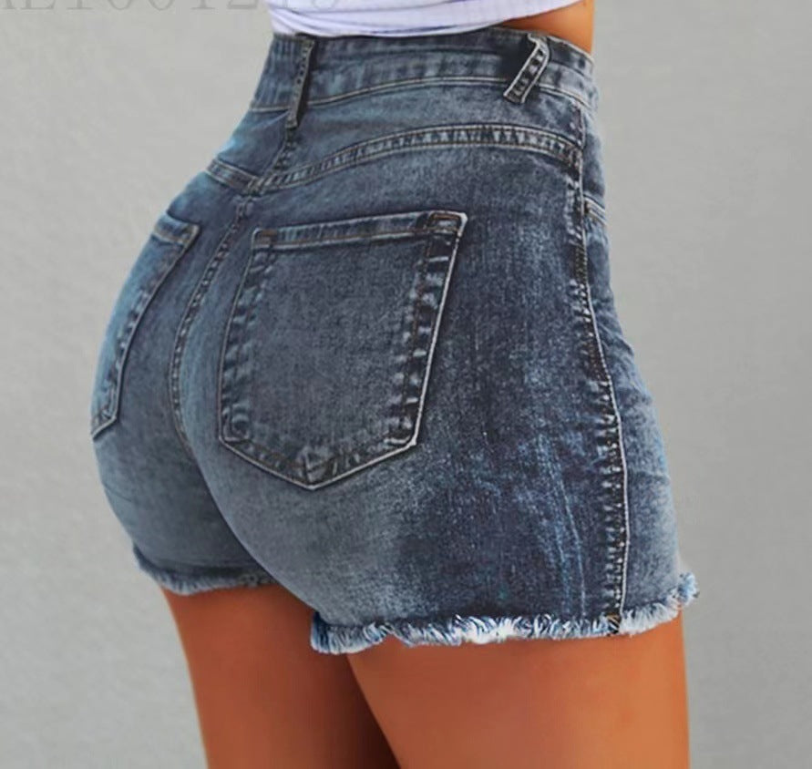 Short en Jean Femme Coupe Slim Stretch, Effet Galbant