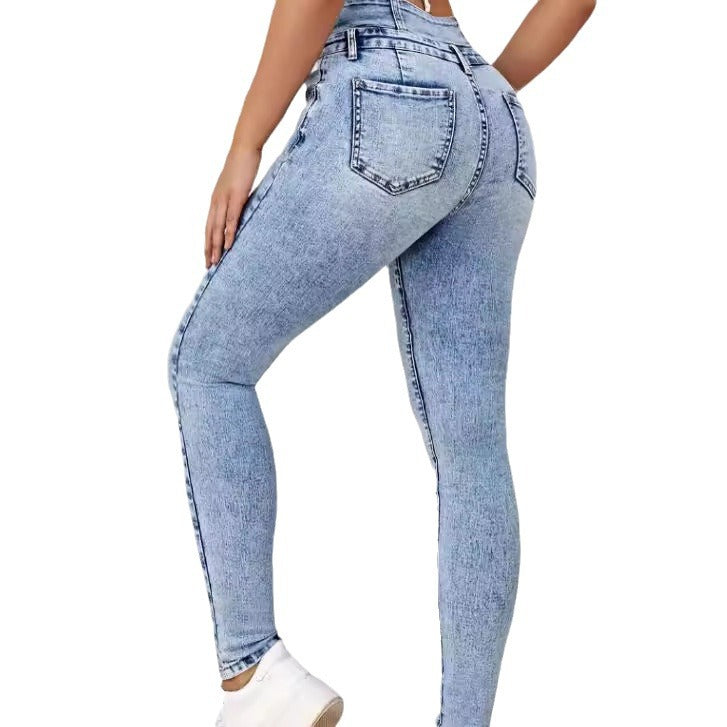 Jean Slim Femme Taille Haute Look Sexy et Élancé