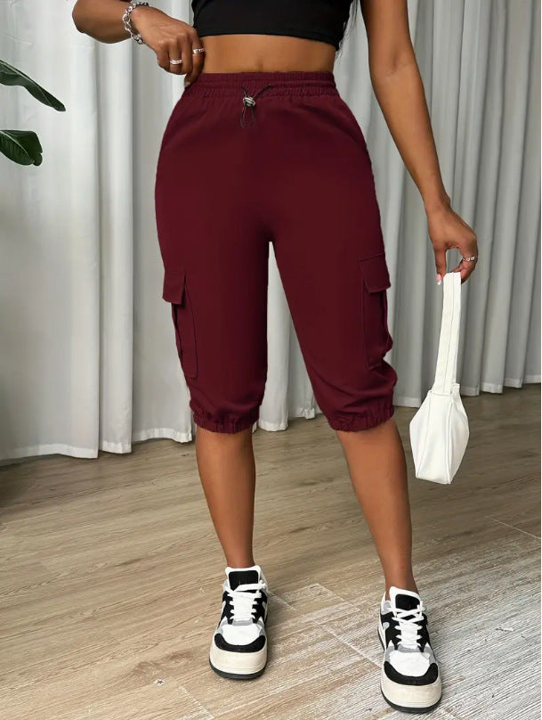 Pantalon Cargo Femme 7/8 Style Urbain avec Poches Multiples