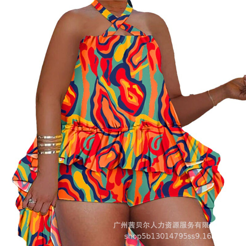 Ensemble Deux-Pièces Femme Grande Taille Style Club & Imprimé Tendance