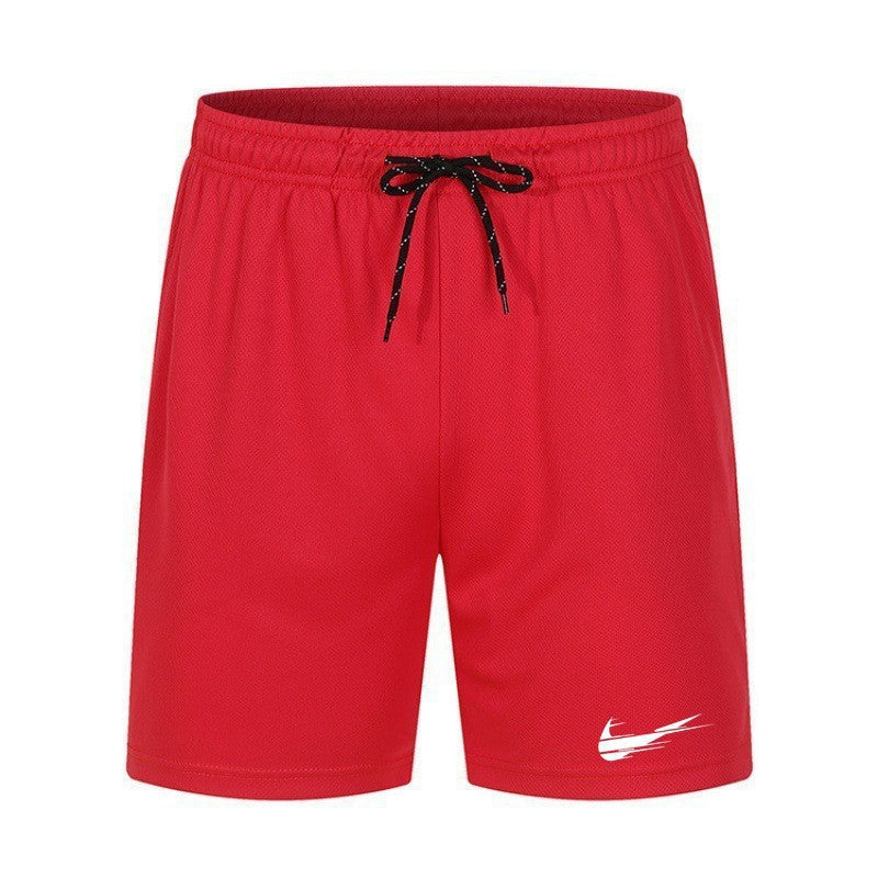 Short de plage pour homme, taille mi-haute avec cordon, tissu à séchage rapide en mesh, grande taille, style décontracté et polyvalent pour l’été.