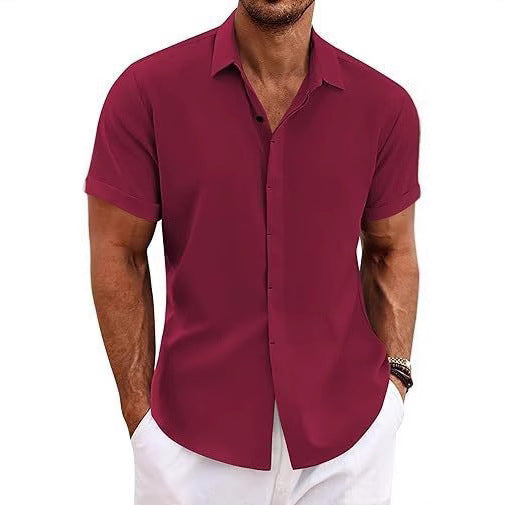 Chemise Homme Lin Manches Courtes Style Décontracté & Estival