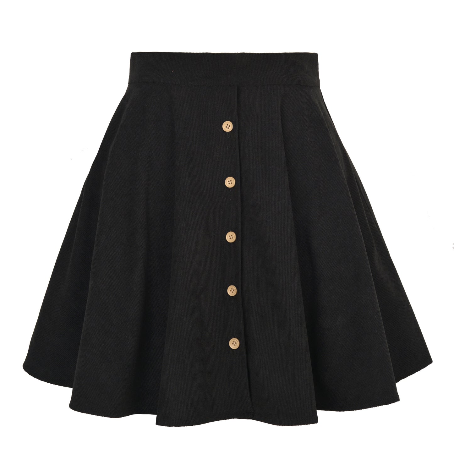 Jupe Trapèze en Velours Côtelé Taille Haute & Style Doux pour lAutomne/Hiver