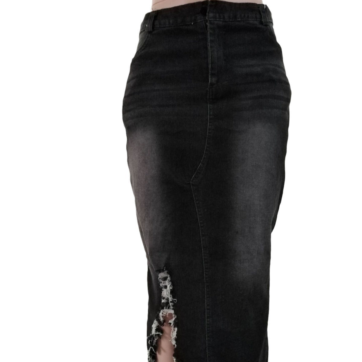 Jupe en Jean Femme Taille Haute | Jupe Fendue Déchirée Style Européen & Américain