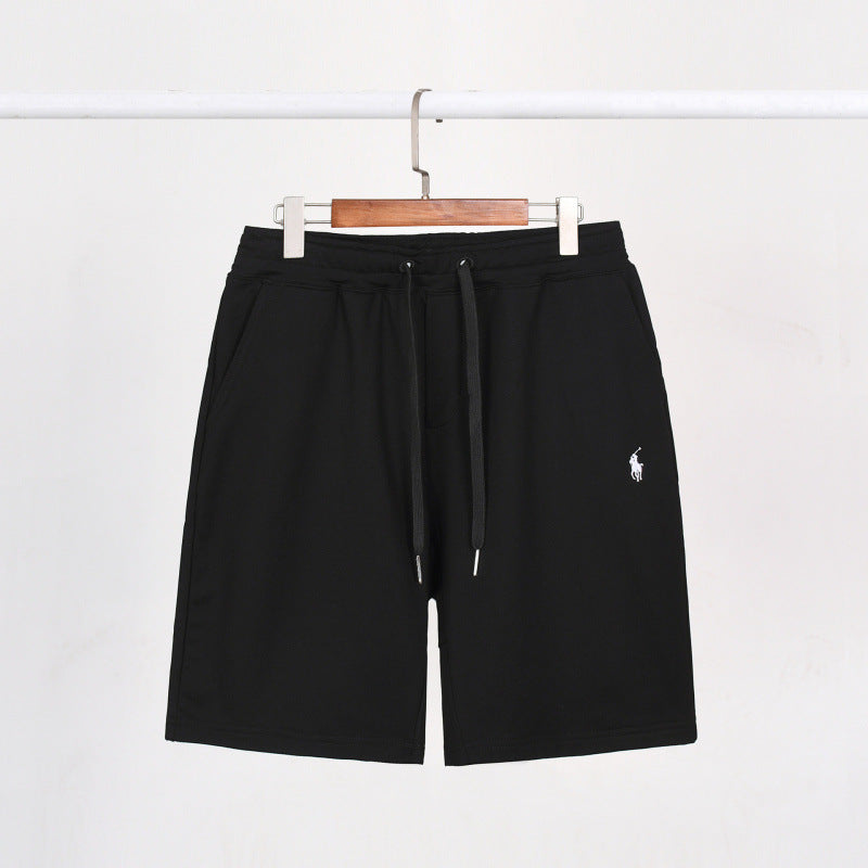 Short polo en coton pour homme Style décontracté et polyvalent, idéal pour le sport ou la plage, avec broderie élégante