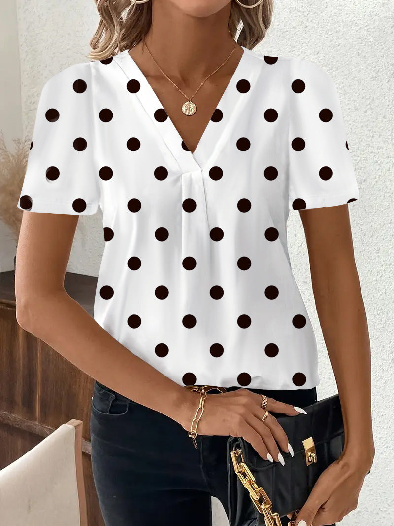 T-shirt Femme Imprimé Col V & Style Décontracté
