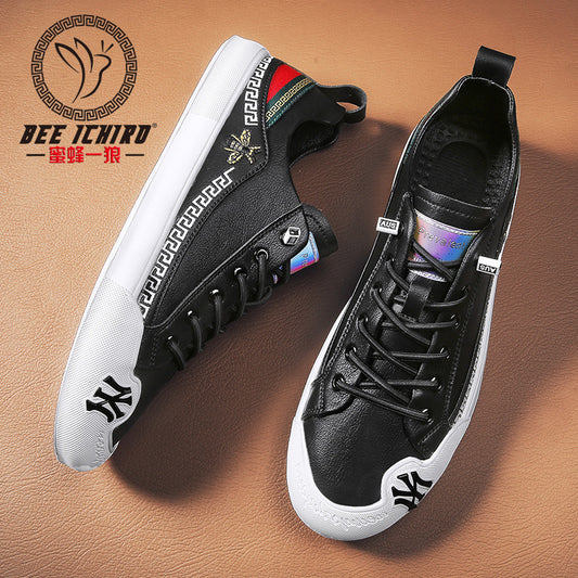 Chaussures en cuir pour homme  respirantes, tendance et faciles à enfiler