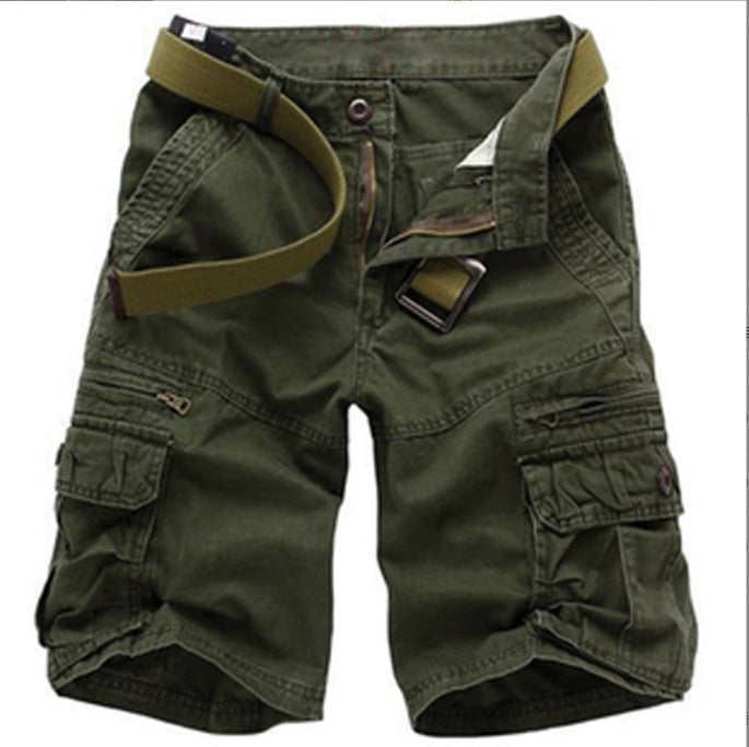 Short cargo en coton pour homme Mi-long, multi-poches, style décontracté et sportif, tissu épais et résistant