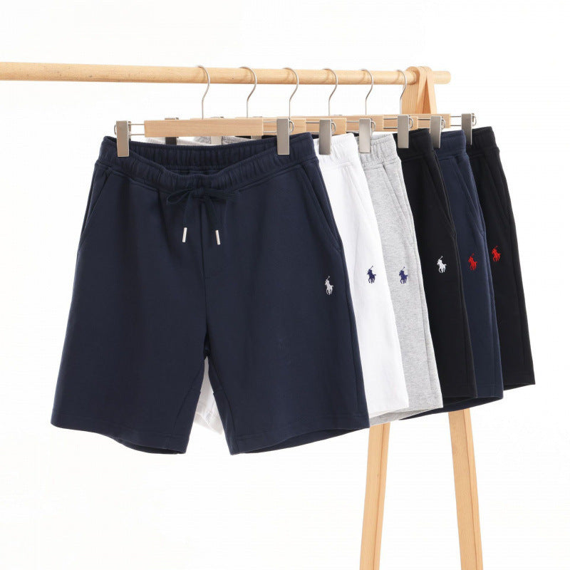 Short polo en coton pour homme Style décontracté et polyvalent, idéal pour le sport ou la plage, avec broderie élégante