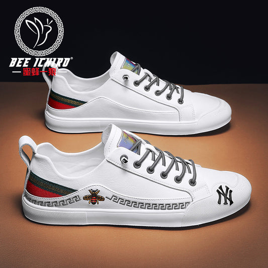 Chaussures en cuir pour homme  respirantes, tendance et faciles à enfiler