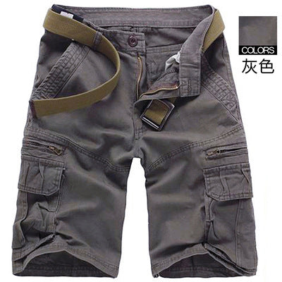 Short cargo en coton pour homme Mi-long, multi-poches, style décontracté et sportif, tissu épais et résistant