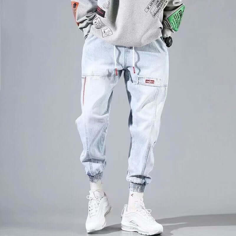 Autumn and winter jeans men's tide brand casual loose fat plus fat plus size beam feet wide leg harem casual pants men