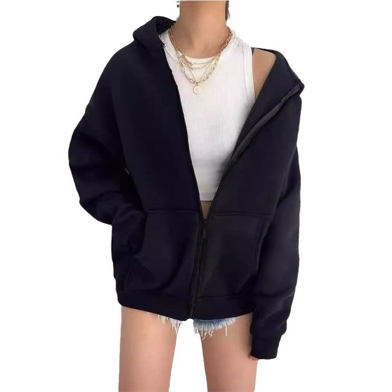 Veste sweat à capuche zippée pour femme Nouveau modèle tendance, coupe confortable, parfaite pour la mi-saison