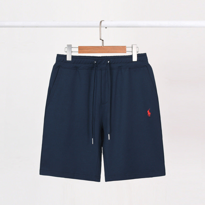 Short polo en coton pour homme Style décontracté et polyvalent, idéal pour le sport ou la plage, avec broderie élégante