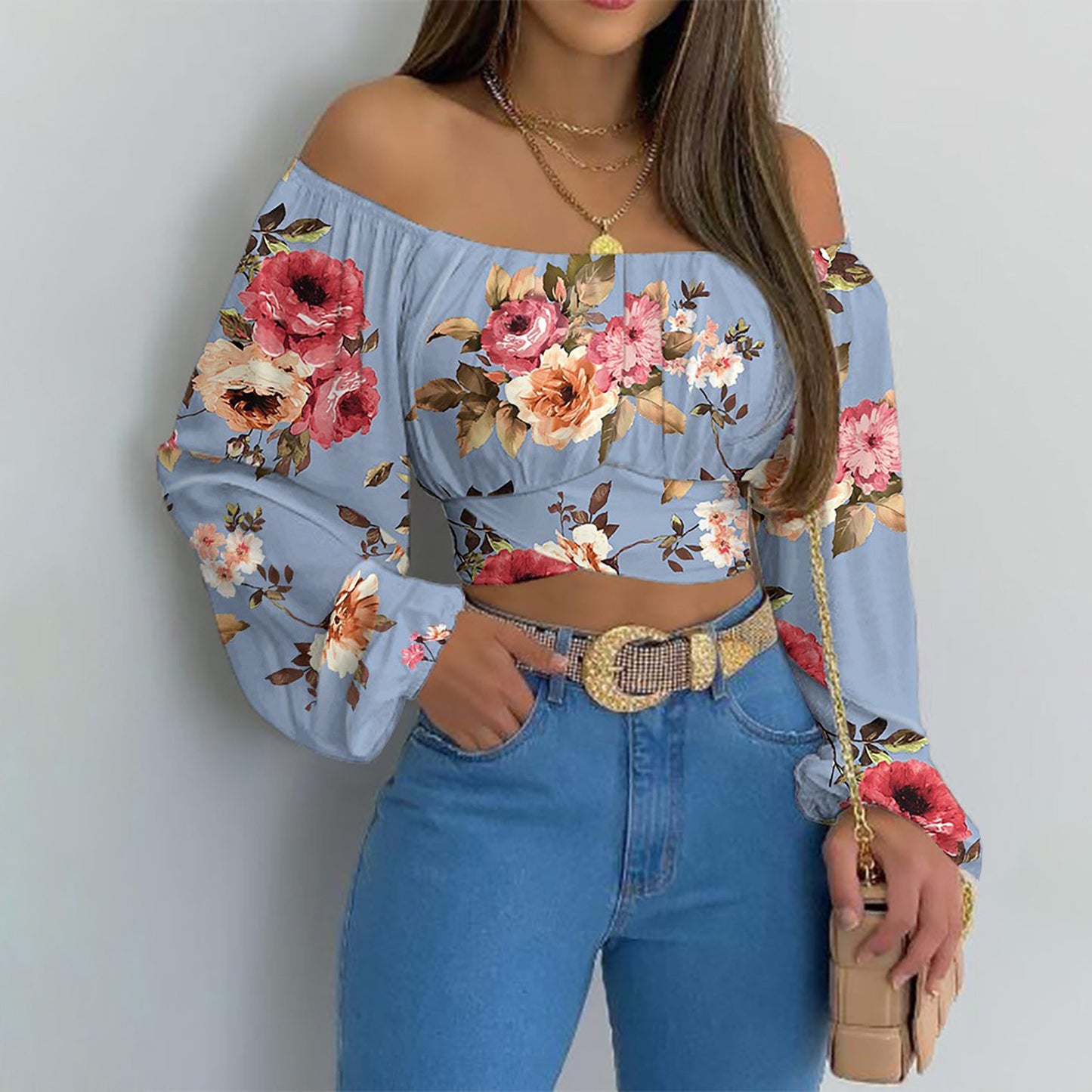 Top à Épaules Dénudées Style Croisé Tendance