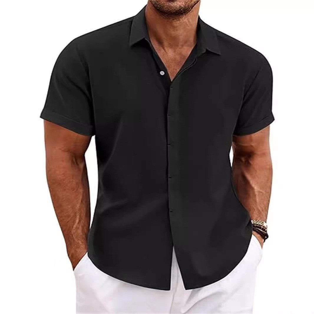 Chemise Homme Lin Manches Courtes Style Décontracté & Estival