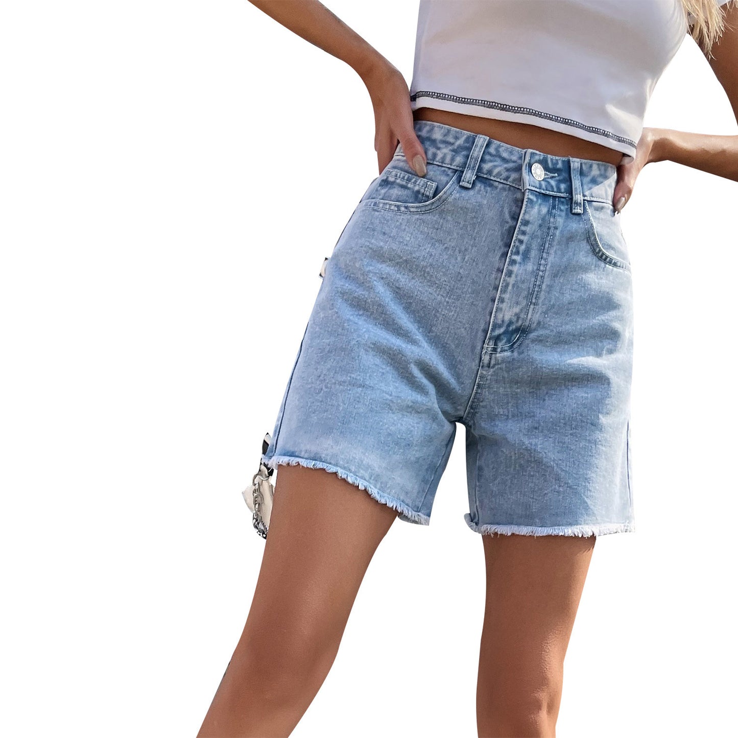 Short en Jean Femme Taille Haute Style Décontracté & Tendance