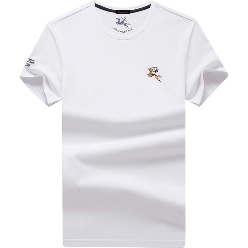 T-shirt homme en coton col rond, manches courtes, coupe ample, grandes tailles