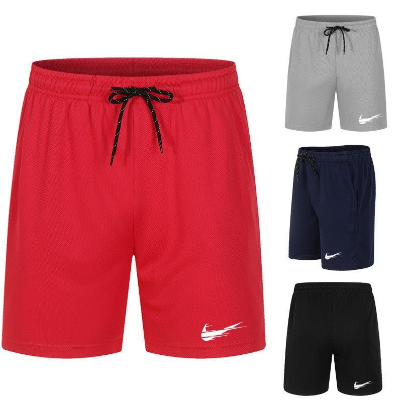 Short de plage pour homme, taille mi-haute avec cordon, tissu à séchage rapide en mesh, grande taille, style décontracté et polyvalent pour l’été.