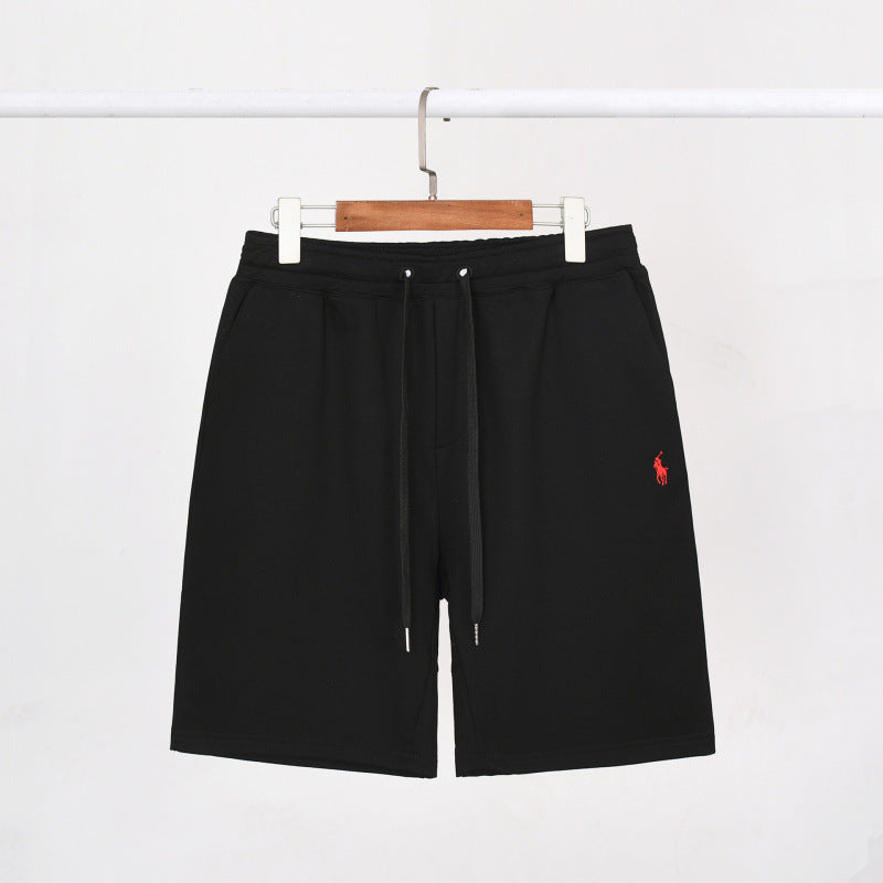 Short polo en coton pour homme Style décontracté et polyvalent, idéal pour le sport ou la plage, avec broderie élégante