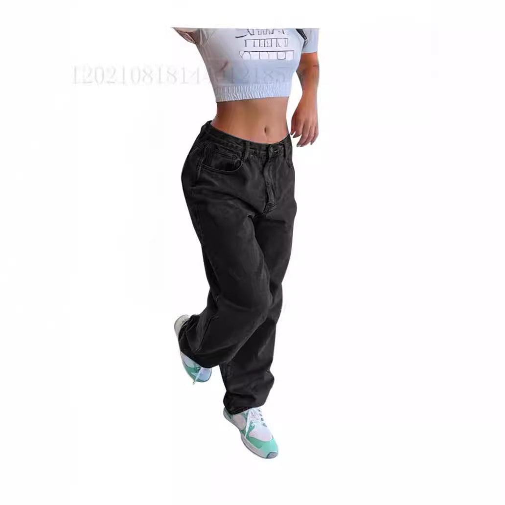 Jean Femme Coupe Ample Rétro Style Décontracté Européen & Américain