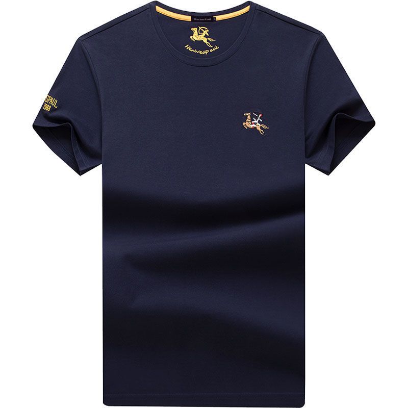T-shirt homme en coton col rond, manches courtes, coupe ample, grandes tailles