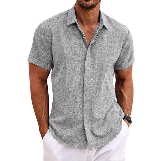 Chemise Homme Lin Manches Courtes Style Décontracté & Estival