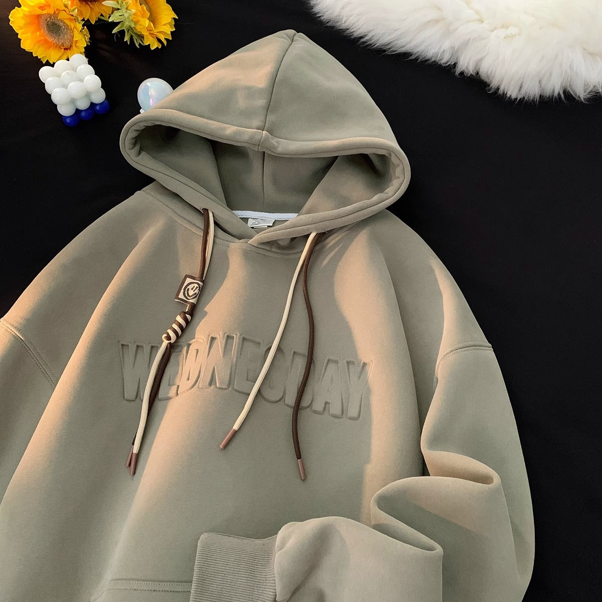 Sweat-shirt homme épais à capuche style urbain, coupe confortable, pour printemps et automne