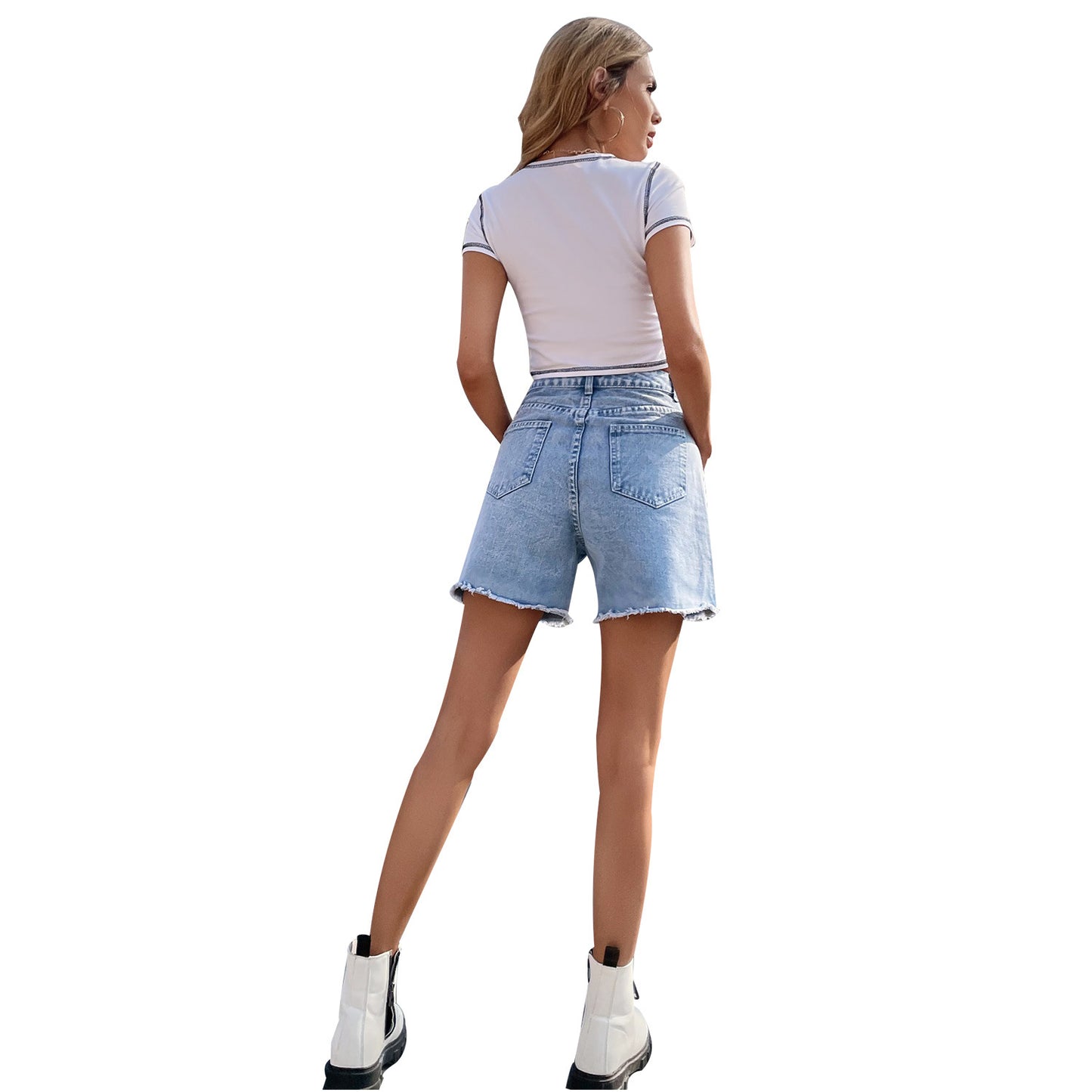 Short en Jean Femme Taille Haute Style Décontracté & Tendance