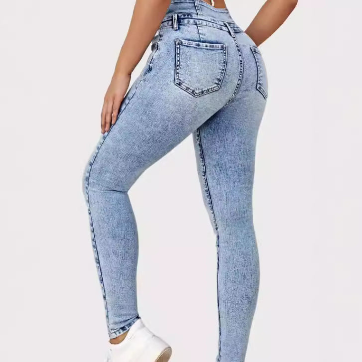 Jean Slim Femme Taille Haute Look Sexy et Élancé