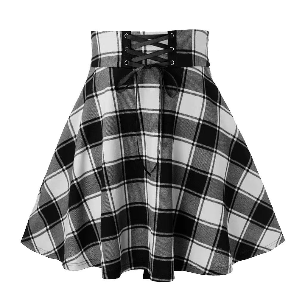Jupe à Carreaux avec Lien à Nouer Style Tendance & Détail Original