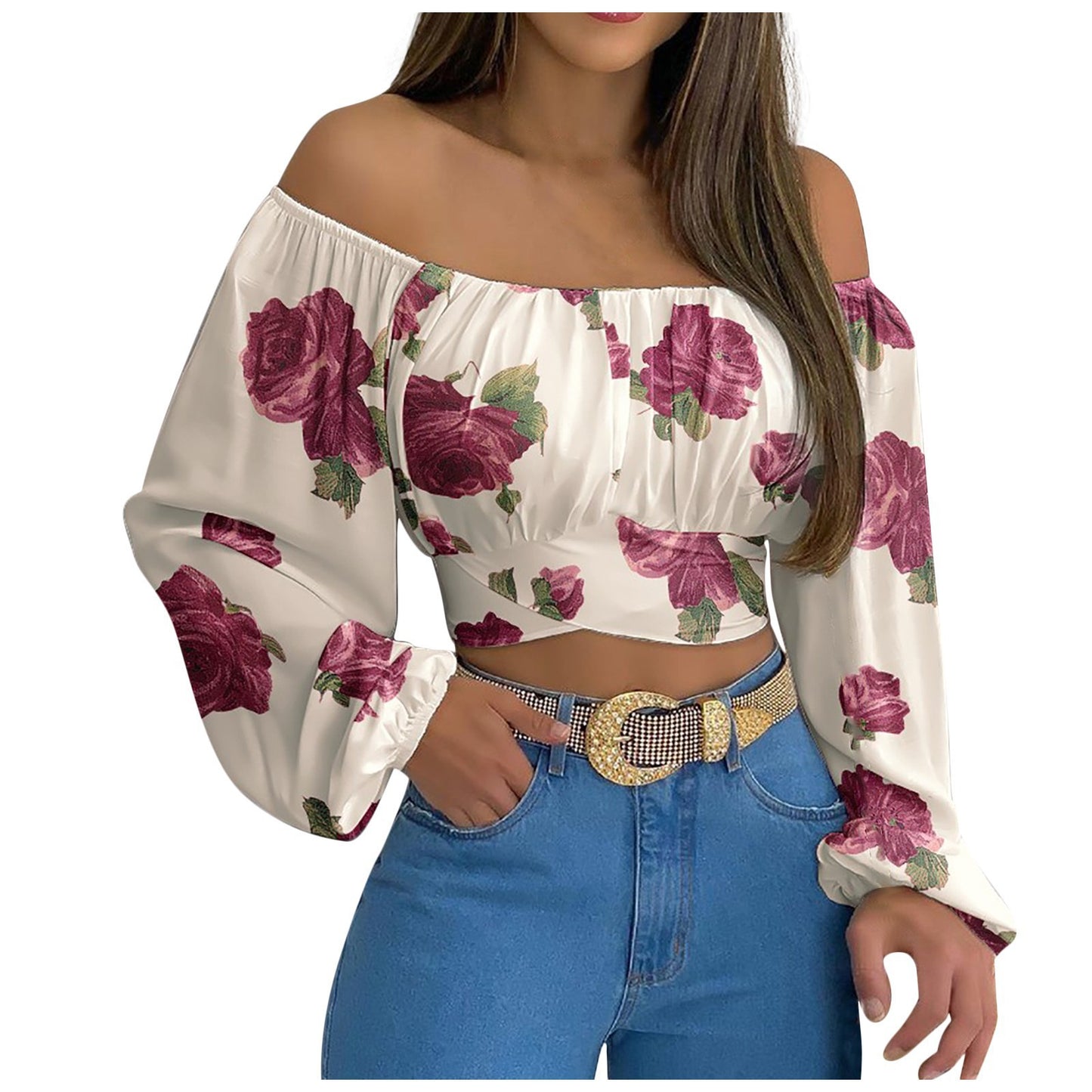 Top à Épaules Dénudées Style Croisé Tendance
