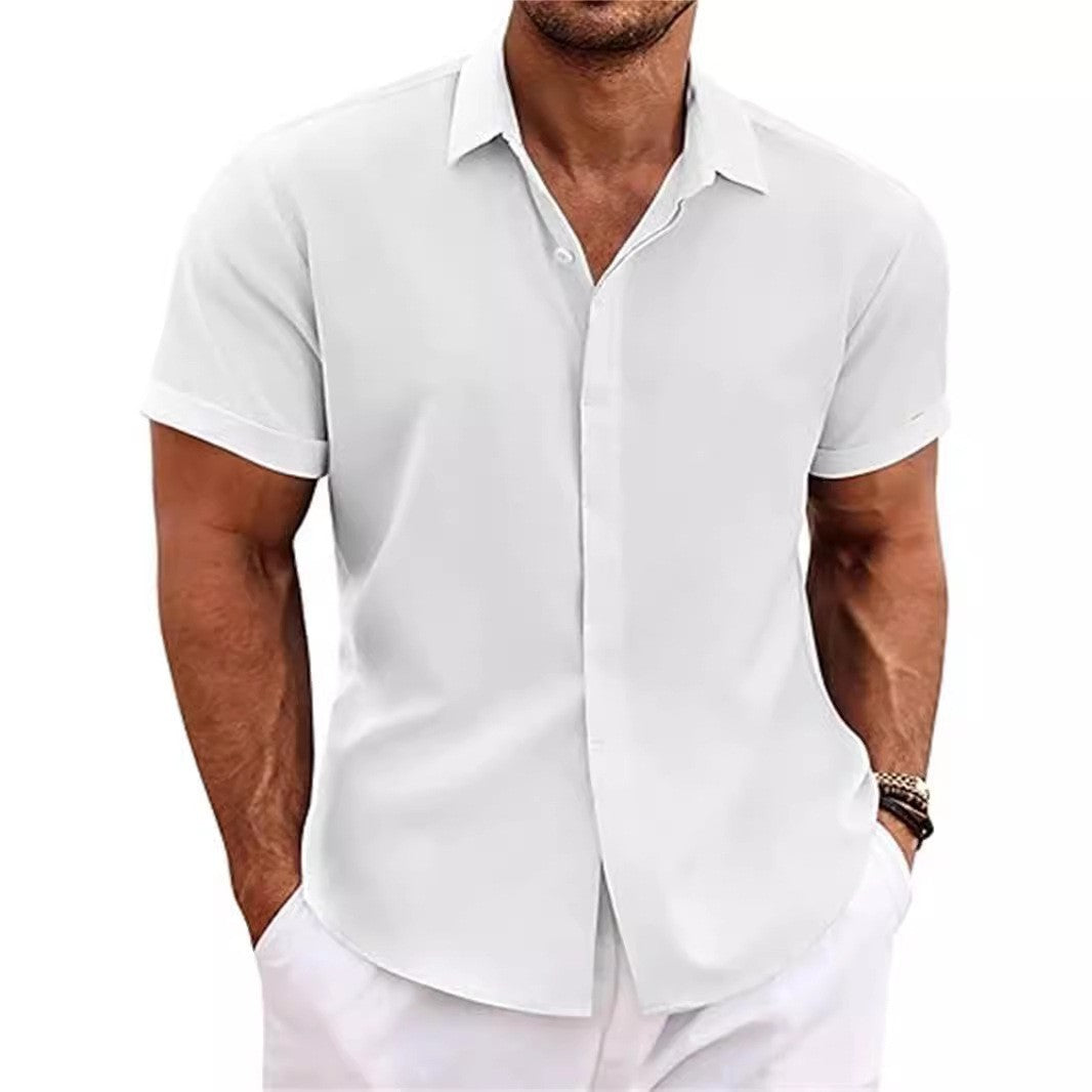 Chemise Homme Lin Manches Courtes Style Décontracté & Estival