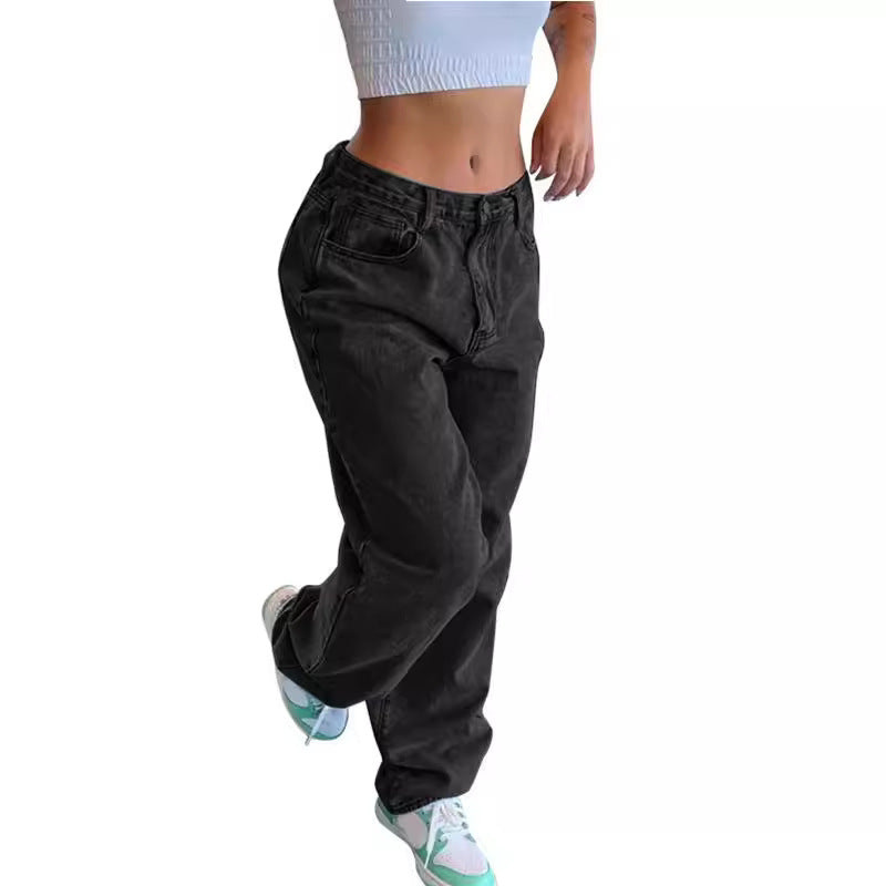Jean Femme Coupe Ample Rétro Style Décontracté Européen & Américain