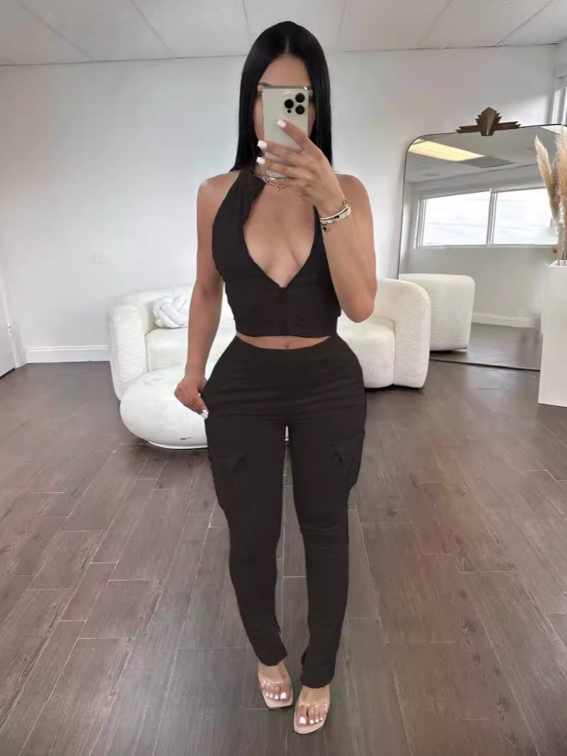 Ensemble de Sport Femme Zippé Taille Haute | Style Européen & Américain