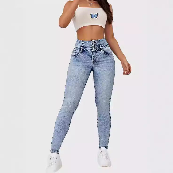 Jean Slim Femme Taille Haute Look Sexy et Élancé