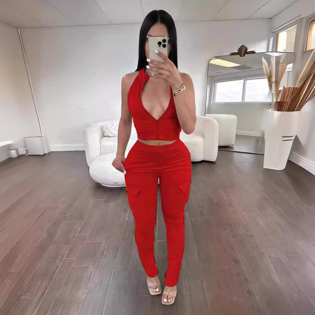 Ensemble de Sport Femme Zippé Taille Haute | Style Européen & Américain